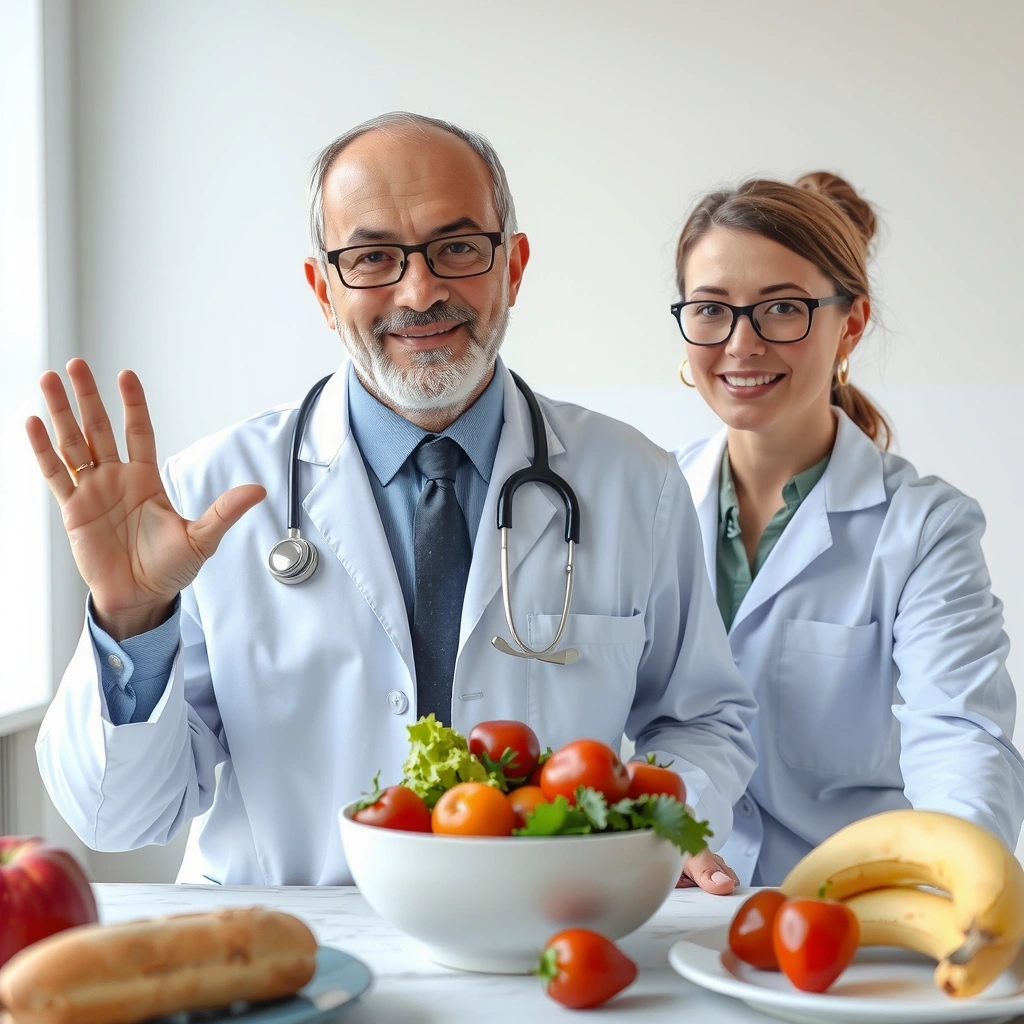Moderne Ernährungsberatung Praxis mit frischen Lebensmitteln